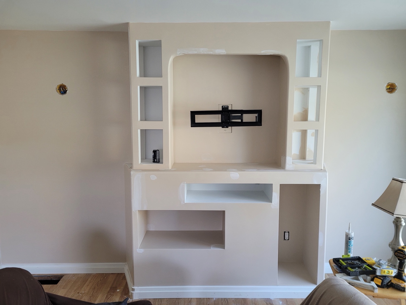 Custom Built-In Media Wall by Aymont Drywall