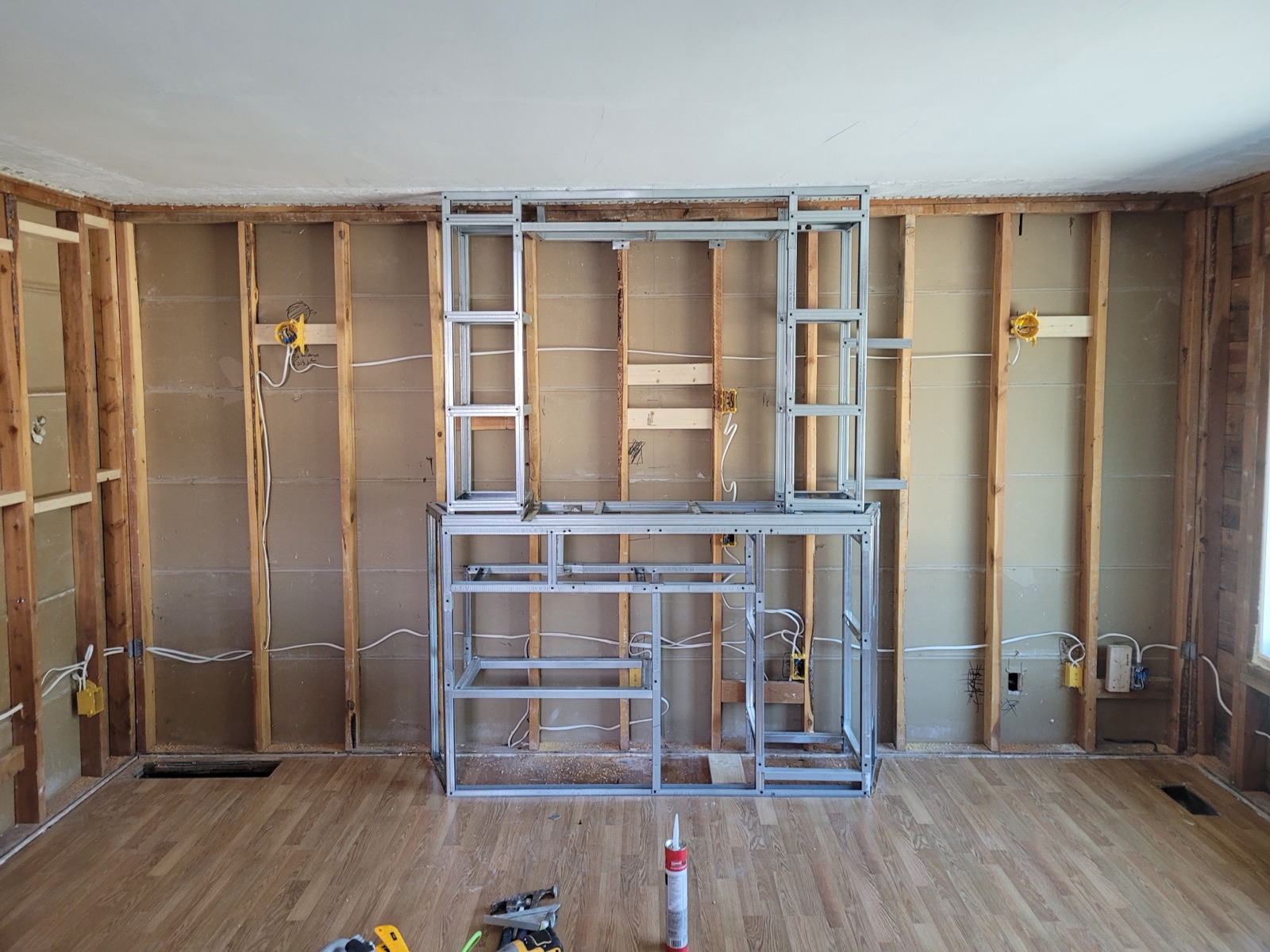 Media Wall Framing by Aymont Drywall